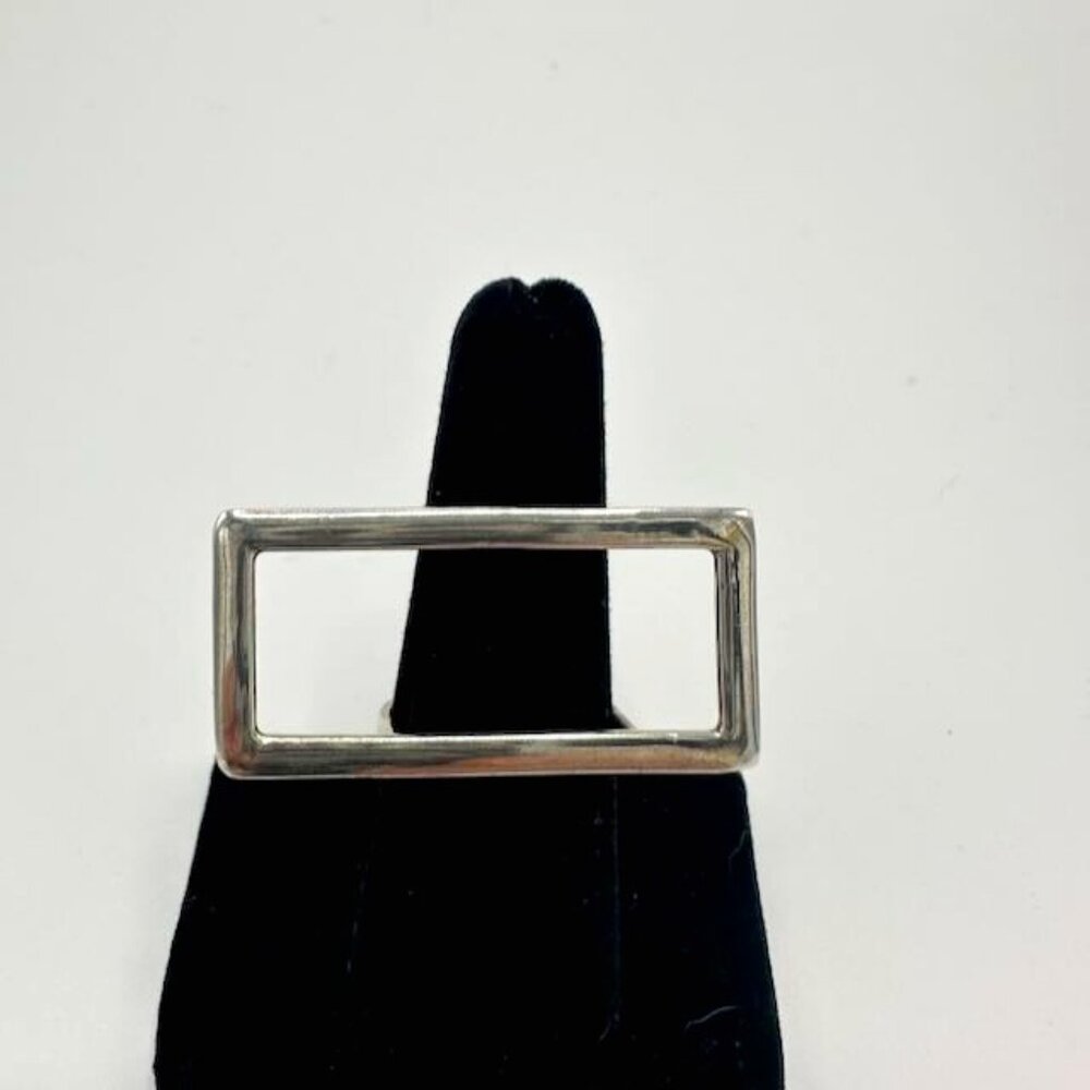 Large Rectangle Silver Ring - image 1
